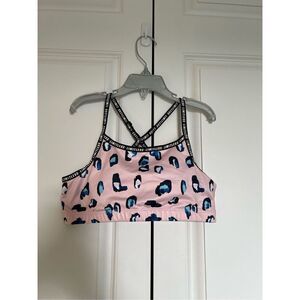 Ideology Pink & Blue 'Limitless' Leopard Bra